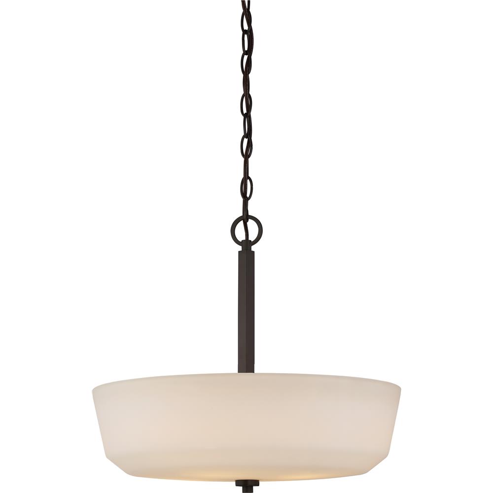 Nuvo Lighting 60/5907  Willow - 4 Light Pendant with White Glass in Forest Bronze Finish